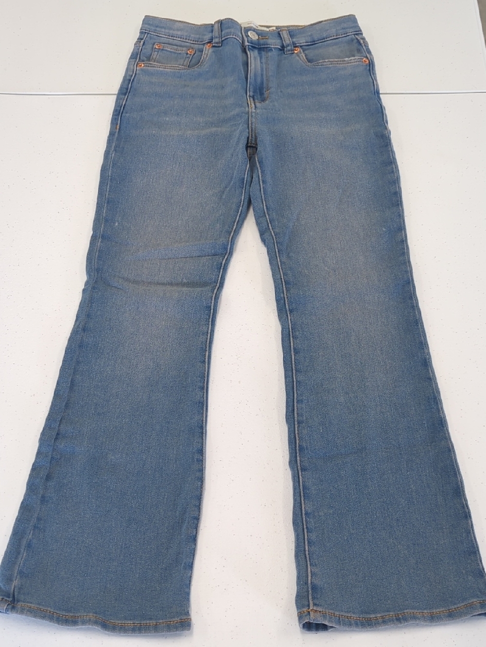 Girls Flared Blue Denim Jeans